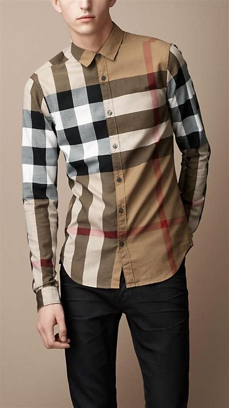 long sleeve burberry men shirt|Burberry men's shirts 3x.